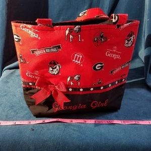 HANDMADE UGA Georgia Bulldogs Small Tote Bag PERFECT FOR GAMES!